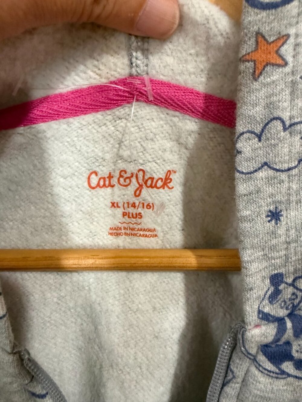Girl's Cat & Jack XL (14/16) Plus Colorful Doodle Zip-Up Hoodie - Picture 3 of 6